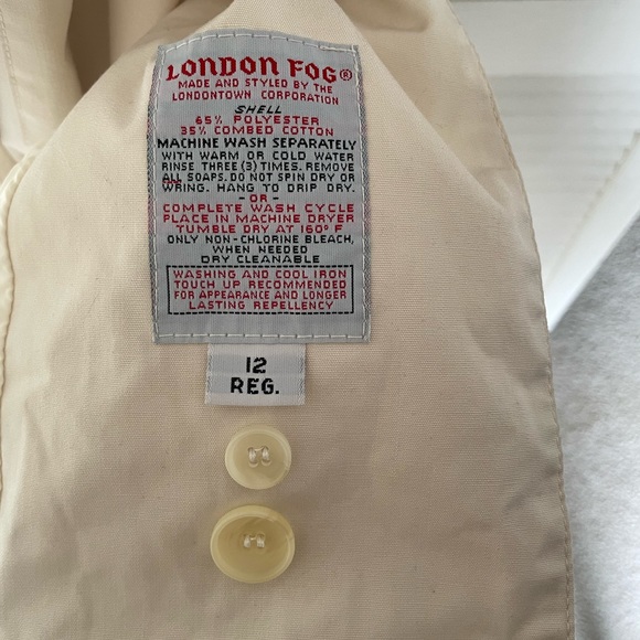 Vintage Women’s London Fog Cream Trench Coat size 12 - Picture 5 of 10